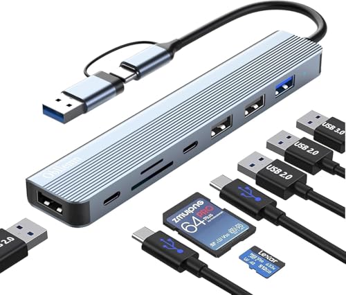 8-IN-2 USB C Hub, USB C Hub 3.0, Multiport Adapter mit SD&TF Kartenleser, USB 3.0&USB 2.0 Ports, USB-C Anschluss, USB Typ C Hub für MacBook Air/Pro, Galaxy, iPad, Windows usw 8-IN-2 USB C Hub, USB C Hub 3.0, Multiport Adapter mit SD&TF Kartenleser, USB 3.0&USB 2.0 Ports, USB-C Anschluss, USB Typ C Hub für MacBook Air/Pro, Galaxy, iPad, Windows usw von Obllemn