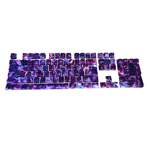 Obokidly 1 Set Star Keycaps PBT 104PCS Key Caps 6.25X Space OEM-Profil Keycaps für mechanische Tastatur Für 60/87/104/108 MX-Schalter Mechanisches und optisches Spielen (Purple-Star) von Obokidly