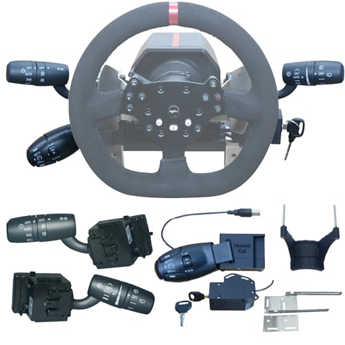 Obokidly 1Set Blinker-Wischer-Schalter für G920 G923 G29 G PRO Driving Force;Multi-Funktions-Stiele Wischerhebel + Tempomat-Schalter & Zündschlüssel-Schalter-Kombination (PC For PXN V10/ Pro/V99) von Obokidly