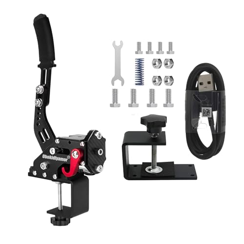 Obokidly 3-IN-1 USB-Handbremse mit Klemme, unterstützt G923, kompatibel mit XBOX/XBOX ONE/XBOX SeriesX/S, für Sim-Rennspiele, Sim-Rig (Black) von Obokidly