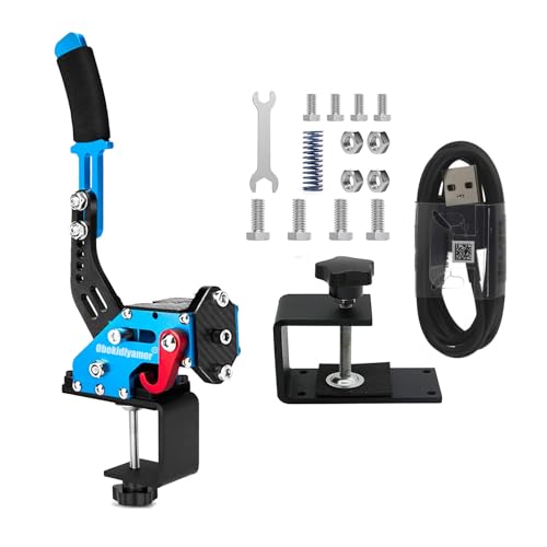 Obokidly 3-IN-1 USB-Handbremse mit Klemme, unterstützt G923, kompatibel mit XBOX/XBOX ONE/XBOX SeriesX/S, für Sim-Rennspiele, Sim-Rig (Blue) von Obokidly