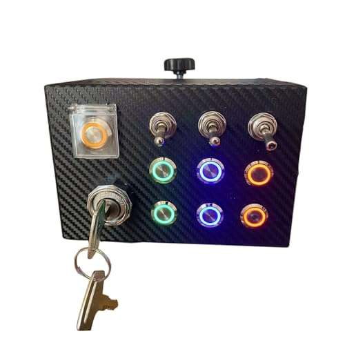Obokidly ATS/ETS Truck Simulator Box PC mit 10 Funktionstasten Box Lift Like Switches und Trailer Brake Knobs; Multi-Funktions-Simulator Central Control Box für American Truck Simulator (Black) von Obokidly