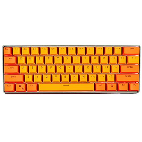 Obokidly DIY 61 Tasten PBT Tastenkappen OEM Übersicht Set Dicke Tastenkappen 61 Mechanische Tastatur für Cherry MX mechanische Tastatur Hintergrundbeleuchtung, nur Tastenkappe (Orange) von Obokidly