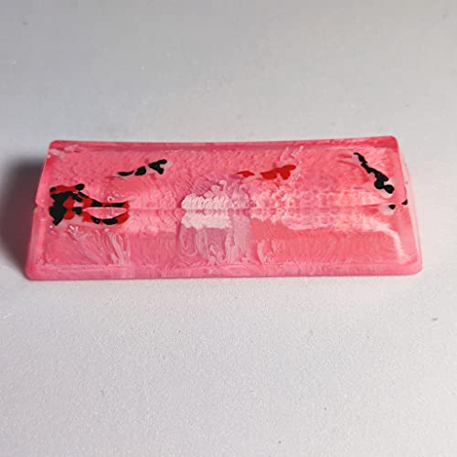 Obokidly Personalisierte Tastenkappen Handgemachte Farbverlauf Rosa Koi Fisch Maßgefertigte Keycap OEM Harz Key Cap Mechanische Tastatur Artisan Keycaps für Cherry MX Keyboard, nur Keycap (E-2.75U) von Obokidly