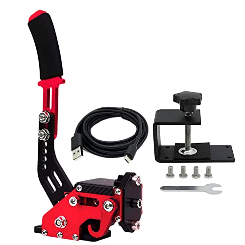 Obokidly USB-Handbremse mit Klemme, kompatibel mit PS4/PS5, für Sim-Rennspiele, Sim-Rig, Upgrade-Version für PS4/PS5/PC (Rot für PS5/PS4) von Obokidly