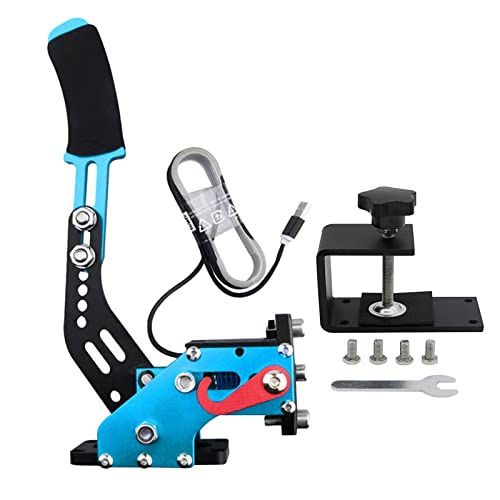 Obokidly [Upgrade 4. Generation] 3-in-1 USB-Handbremsunterstützung G29-Lenkrad, kompatibel mit PS5/PS4-Spielkonsole und PC für Simracing-Spiele, Sim-Rig (mit Klemme, blau) von Obokidly