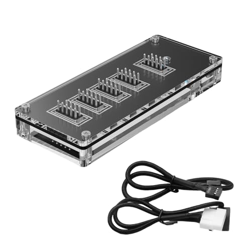 9-polige USB-Hub-Anschlüsse, USB-Splitter, 1 auf 4 USB 2.0, 9-polige Headerplatine + 50 cm Kabel für Wasserkühlung für LED-Lüfter von Obotsnoi