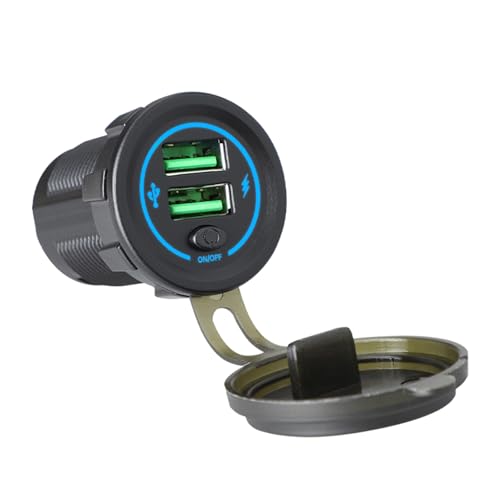 Obotsnoi 36 W USB-Autoladegerät mit Schaltern und LED-Licht für 12 V 24 V Fahrzeuge einschließlich Pkw, LKW, SUV, Motorräder und Boote Obotsnoi 36 W USB-Autoladegerät mit Schaltern und LED-Licht für 12 V 24 V Fahrzeuge einschließlich Pkw, LKW, SUV, Motorräder und Boote von Obotsnoi