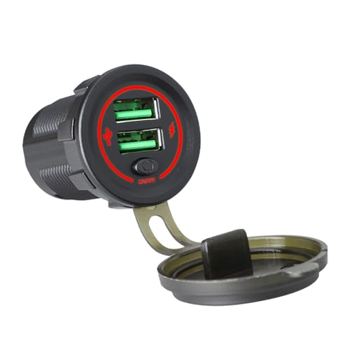 Obotsnoi 36 W USB-Autoladegerät mit Schaltern und LED-Licht für 12 V 24 V Fahrzeuge einschließlich Pkw, LKW, SUV, Motorräder und Boote Obotsnoi 36 W USB-Autoladegerät mit Schaltern und LED-Licht für 12 V 24 V Fahrzeuge einschließlich Pkw, LKW, SUV, Motorräder und Boote von Obotsnoi