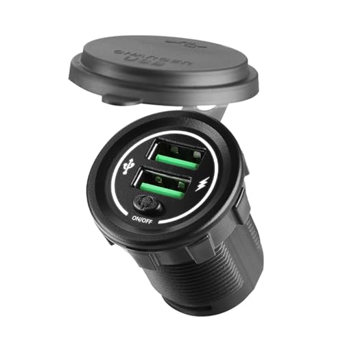 Obotsnoi 36 W USB-Autoladegerät mit Schaltern und LED-Licht für 12 V 24 V Fahrzeuge einschließlich Pkw, LKW, SUV, Motorräder und Boote Obotsnoi 36 W USB-Autoladegerät mit Schaltern und LED-Licht für 12 V 24 V Fahrzeuge einschließlich Pkw, LKW, SUV, Motorräder und Boote von Obotsnoi