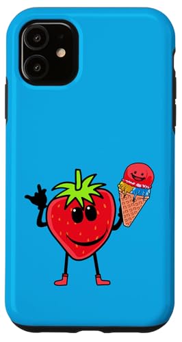 Lustige Erdbeere Erdbeeren Sommer Sommerzeit Eiskrem Eiscrem Hülle für iPhone 11 von Obst Früchte Frucht