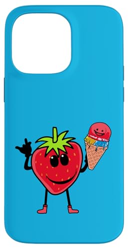 Lustige Erdbeere Erdbeeren Sommer Sommerzeit Eiskrem Eiscrem Hülle für iPhone 14 Pro Max von Obst Früchte Frucht