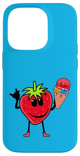 Lustige Erdbeere Erdbeeren Sommer Sommerzeit Eiskrem Eiscrem Hülle für iPhone 14 Pro von Obst Früchte Frucht