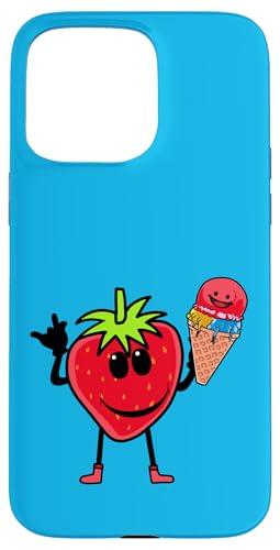 Lustige Erdbeere Erdbeeren Sommer Sommerzeit Eiskrem Eiscrem Hülle für iPhone 15 Pro Max von Obst Früchte Frucht