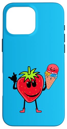 Lustige Erdbeere Erdbeeren Sommer Sommerzeit Eiskrem Eiscrem Hülle für iPhone 16 Pro Max von Obst Früchte Frucht
