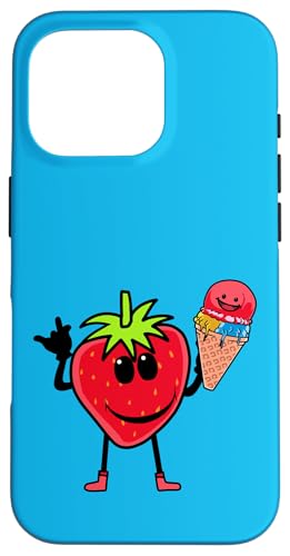 Lustige Erdbeere Erdbeeren Sommer Sommerzeit Eiskrem Eiscrem Hülle für iPhone 16 Pro von Obst Früchte Frucht