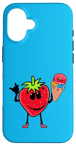 Lustige Erdbeere Erdbeeren Sommer Sommerzeit Eiskrem Eiscrem Hülle für iPhone 16 von Obst Früchte Frucht