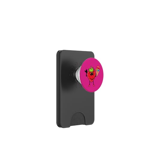 Lustige Erdbeere Erdbeeren Sommer Sommerzeit Eiskrem Eiscrem PopSockets PopWallet für MagSafe von Obst Früchte Frucht