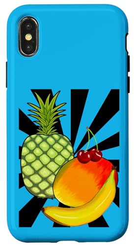 Obst 90er Früchte Frucht Retro 80er Vintage Old school Hülle für iPhone X/XS von Obst Früchte Frucht