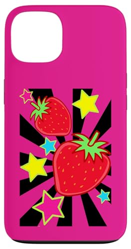 Retro 80er Erdbeeren Erdbeere Vintage 90er Obst Sommerzeit Hülle für iPhone 13 von Obst Früchte Frucht