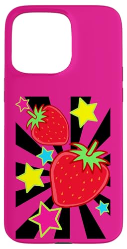 Retro 80er Erdbeeren Erdbeere Vintage 90er Obst Sommerzeit Hülle für iPhone 15 Pro Max von Obst Früchte Frucht