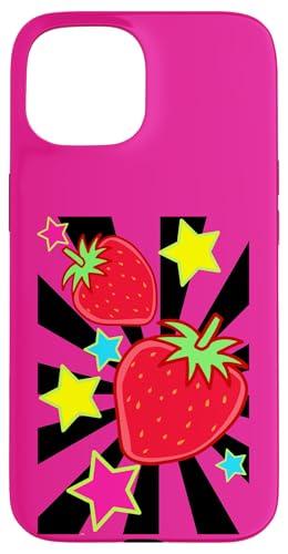 Retro 80er Erdbeeren Erdbeere Vintage 90er Obst Sommerzeit Hülle für iPhone 15 von Obst Früchte Frucht