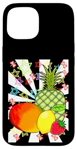 Retro Obst Früchte Frucht Sommerzeit Vintage 80er 90er Kind Hülle für iPhone 15 von Obst Früchte Frucht