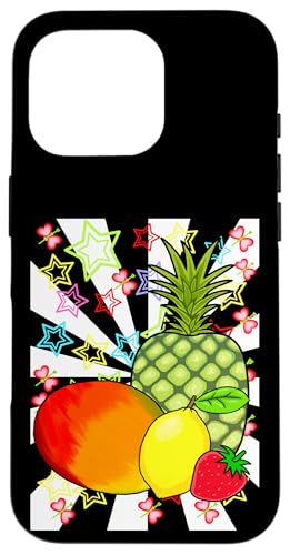Retro Obst Früchte Frucht Sommerzeit Vintage 80er 90er Kind Hülle für iPhone 16 Pro von Obst Früchte Frucht