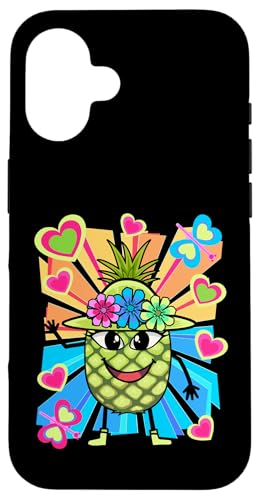 Retro Obst Früchte Vintage Sommerzeit Ananas lustig Sommer Hülle für iPhone 16 von Obst Früchte Frucht