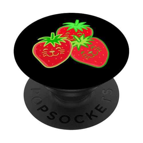 Sommer Katze Retro Obst Früchte Erdbeeren Erdbeere 80er 90er PopSockets Klebender PopGrip Sommer Katze Retro Obst Früchte Erdbeeren Erdbeere 80er 90er PopSockets Klebender PopGrip von Obst Früchte Frucht