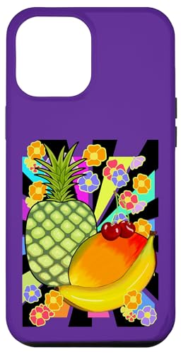 exotisch 90er Obst Früchte 80er Retro Frucht Vintage Blume Hülle für iPhone 12 Pro Max von Obst Früchte Frucht