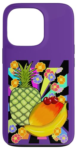 exotisch 90er Obst Früchte 80er Retro Frucht Vintage Blume Hülle für iPhone 13 Pro von Obst Früchte Frucht