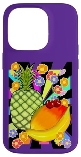 exotisch 90er Obst Früchte 80er Retro Frucht Vintage Blume Hülle für iPhone 14 Pro von Obst Früchte Frucht