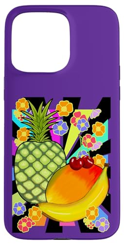 exotisch 90er Obst Früchte 80er Retro Frucht Vintage Blume Hülle für iPhone 15 Pro Max von Obst Früchte Frucht