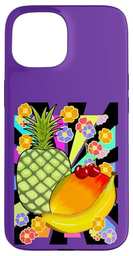 exotisch 90er Obst Früchte 80er Retro Frucht Vintage Blume Hülle für iPhone 15 von Obst Früchte Frucht