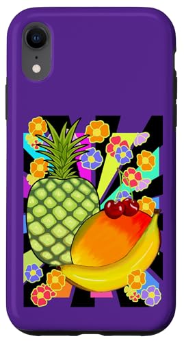 exotisch 90er Obst Früchte 80er Retro Frucht Vintage Blume Hülle für iPhone XR von Obst Früchte Frucht