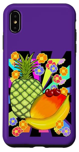 exotisch 90er Obst Früchte 80er Retro Frucht Vintage Blume Hülle für iPhone XS Max von Obst Früchte Frucht