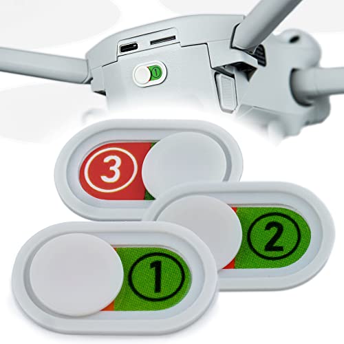 Obtile ChargeSlider kompatibel mit DJI Mini 4 Pro und weiteren Drohnen, Ladungsanzeiger für Drohnenbatterie 2 in 1 Batterieindikator und Nummerierung, 3 Stück (Cool Gray) von Obtile