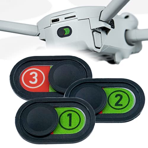 Obtile ChargeSlider kompatibel mit DJI Mini 4 Pro und weiteren Drohnen, Ladungsanzeiger für Drohnenbatterie 2 in 1 Batterieindikator und Nummerierung, 3 Stück (Schwarz) von Obtile