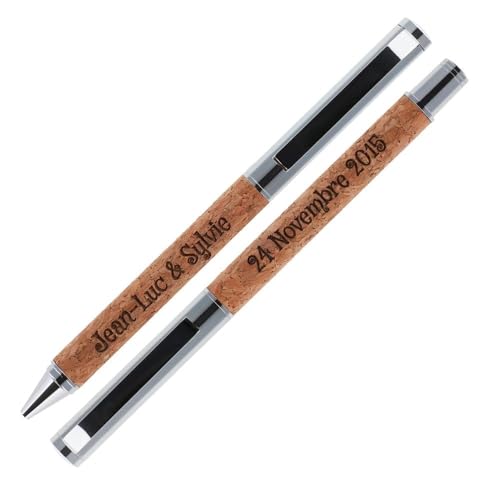 Ocadeau Set aus 2 Korkschreibern mit Textgravur - Schreibset aus Kork mit Personalisierung - Personalisierbarer Kugelschreiber und Tintenroller mit passender Box Ocadeau Set aus 2 Korkschreibern mit Textgravur - Schreibset aus Kork mit Personalisierung - Personalisierbarer Kugelschreiber und Tintenroller mit passender Box von Ocadeau