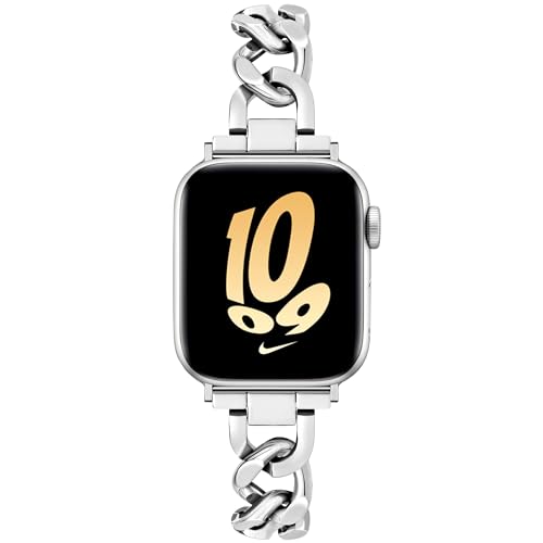 Ocaer Kompatibel mit Apple Watch 42mm 41mm 40mm 38mm, Damen Metall iWatch Armband für Apple Watch Series 10 9 8 7 6 5 4 3 2 1 SE,Silber Ocaer Kompatibel mit Apple Watch 42mm 41mm 40mm 38mm, Damen Metall iWatch Armband für Apple Watch Series 10 9 8 7 6 5 4 3 2 1 SE,Silber von Ocaer