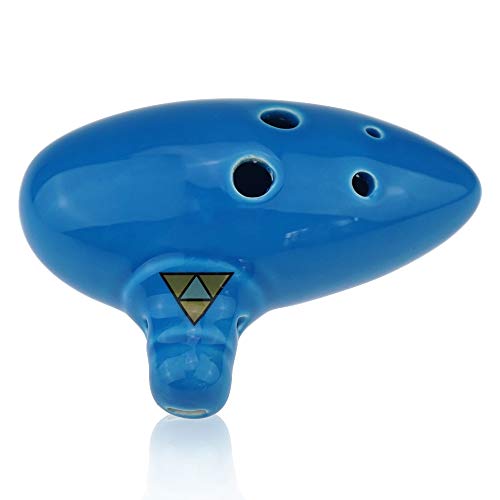 Ocarinawind Okarina of Time Replik mit 6 Löchern – Legend of Zelda Ocarina of Time Replik (himmelblau) von OcarinaWind