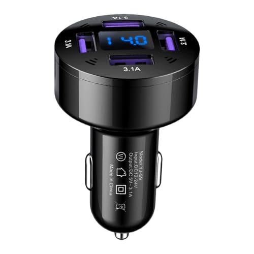 Handy-Ladekopf für Auto, USB, 4-Port-Schnellladestecker, Handy-Adapter, 12-24 V USB-Ladegerät mit Voltmeter, für Kameras, Smartphones, Game-Controller Handy-Ladekopf für Auto, USB, 4-Port-Schnellladestecker, Handy-Adapter, 12-24 V USB-Ladegerät mit Voltmeter, für Kameras, Smartphones, Game-Controller von Ocastuted