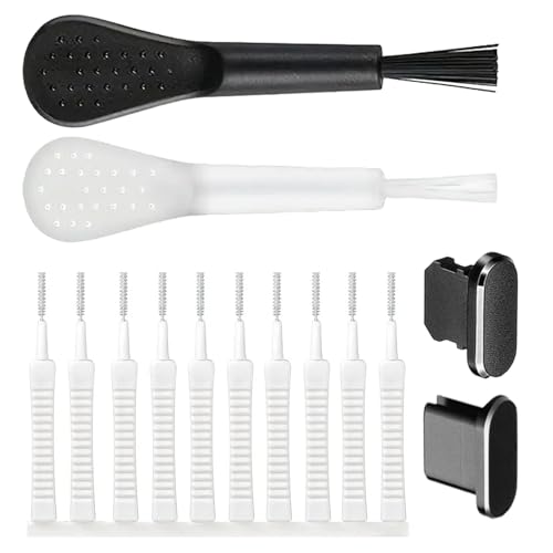 Ocastuted 26 Stück Handy-Ladeanschlussreiniger, Telefon-Ladeanschluss-Reinigungsset, Telefon-Lautsprecher-Reinigungsset, kleine Reinigungswerkzeuge mit Anti-Staub-Stecker von Ocastuted