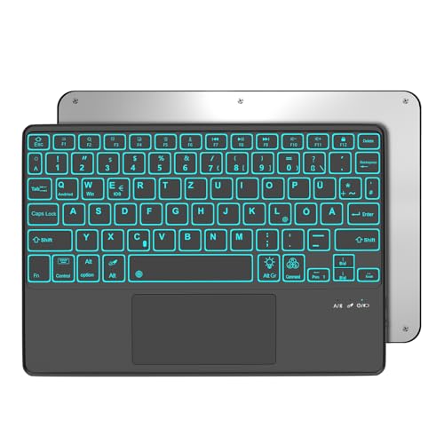 Occtingkind, Bluetooth Tastatur für iPad/Android-Tablets, Deutsches Layout QWERTZ, 10 Zoll Kabellose Tastatur, Hintergrundbeleuchtung, Multi Touch Trackpad, Für iPad/Samsng Galaxy Tab/Lenovo, Schwarz Occtingkind, Bluetooth Tastatur für iPad/Android-Tablets, Deutsches Layout QWERTZ, 10 Zoll Kabellose Tastatur, Hintergrundbeleuchtung, Multi Touch Trackpad, Für iPad/Samsng Galaxy Tab/Lenovo, Schwarz von Occtingkind