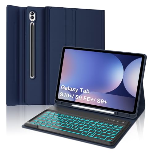 Occtingkind, Tastatur für Samsung Galaxy Tab S10 Plus/ S9 Plus/ S9 FE Plus 12,4 Zoll, Hülle mit Magnetische Abnehmbar Bluetooth Keyboard, QWERTZ, USB C, Hintergrundbeleuchtung, Dunkelblau Occtingkind, Tastatur für Samsung Galaxy Tab S10 Plus/ S9 Plus/ S9 FE Plus 12,4 Zoll, Hülle mit Magnetische Abnehmbar Bluetooth Keyboard, QWERTZ, USB C, Hintergrundbeleuchtung, Dunkelblau von Occtingkind