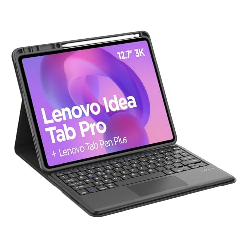 Occtingkind, Tastatur für Lenovo Idea Tab Pro, Cover mit Tastatur für Lenovo Idea Tab Pro Tablet 12,7 Zoll, Cover Touchpad Bluetooth Keyboard Lenovo Idea Tab Pro 2025, Italienisch, USB C, Schwarz von Occtingkind