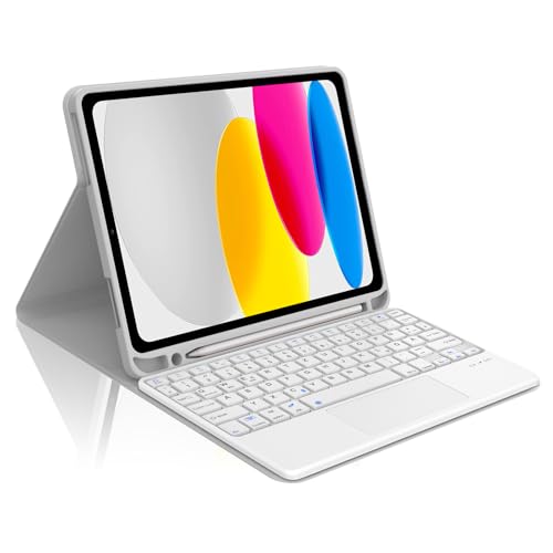 Occtingkind, Tastatur für iPad 2025/2022, Hülle mit Tastatur für iPad A16 11 Zoll 2025 und iPad10 Gen. 10,9 Zoll 2022, Magnetische Abnehmbar Bluetooth Keyboard, QWERTZ, USB C, Trackpad, Hellgrau Occtingkind, Tastatur für iPad 2025/2022, Hülle mit Tastatur für iPad A16 11 Zoll 2025 und iPad10 Gen. 10,9 Zoll 2022, Magnetische Abnehmbar Bluetooth Keyboard, QWERTZ, USB C, Trackpad, Hellgrau von Occtingkind
