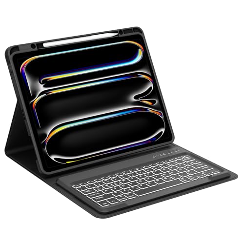 Occtingkind, Tastatur für iPad Pro 13 2024, Hülle mit Tastatur für iPad Pro 13 Zoll 2024 M4, Magnetische Abnehmbar Bluetooth Keyboard für iPadPro M4 2024, QWERTZ, USB C, Hinterbeleuchtung, Dunkelblau Occtingkind, Tastatur für iPad Pro 13 2024, Hülle mit Tastatur für iPad Pro 13 Zoll 2024 M4, Magnetische Abnehmbar Bluetooth Keyboard für iPadPro M4 2024, QWERTZ, USB C, Hinterbeleuchtung, Dunkelblau von Occtingkind