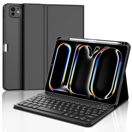 Occtingkind Tastatur für iPad Pro 11" 2024 (M4), Magnetisch Abnehmbare Bluetooth QWERTZ Tastatur, Schwarz von Occtingkind
